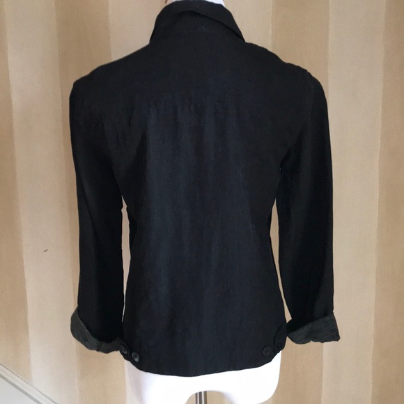 Chico’s black silk and linen jacket - Picture 4 of 8